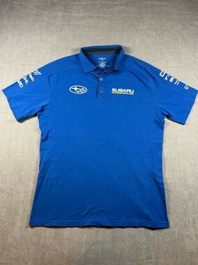 Kuhl Subaru Men’s Blue Motorsport Polo Shirt with Logo Size Large